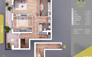 2 CAMERE_FINALIZAT_78.5 MP UTILI_PARCARE INCLUSA_COMISION 0! - Poză 6