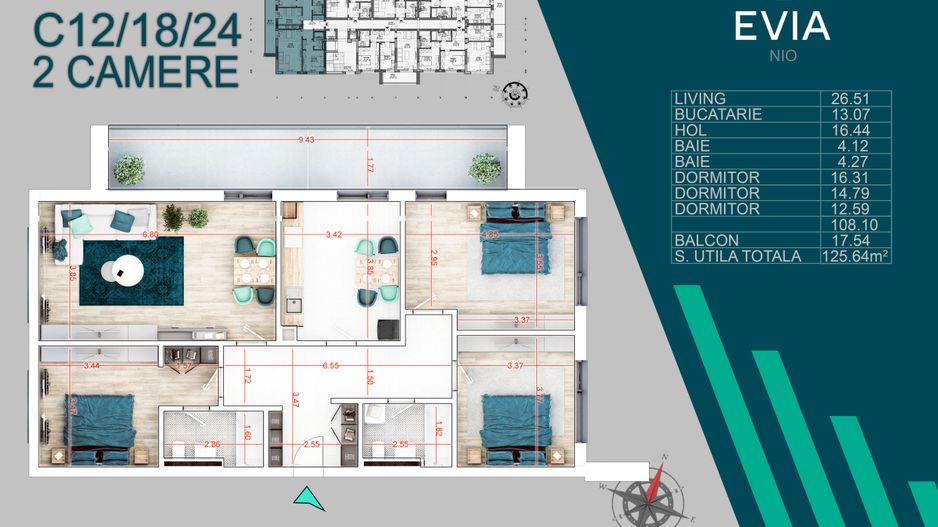 4 CAMERE_EVIA NIO_FINISAJE PREMIUM _ METROU N. TECLU! - Poză 3