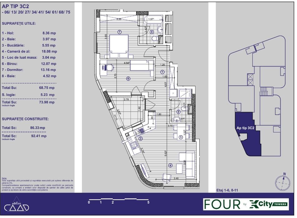Apartament cu 3 camere și parcare subterană | XCity Timișoara - Poză 9