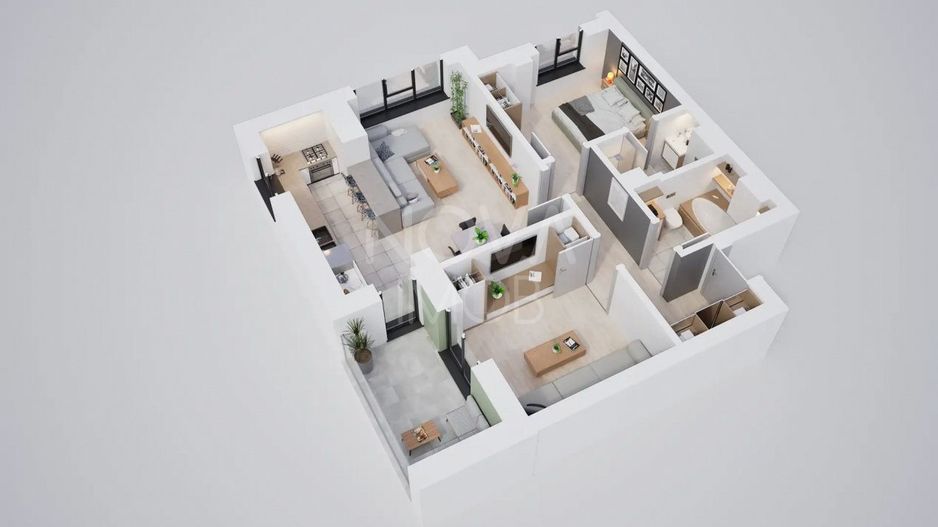 Apartament 3 camere, etaj intermediar, ansamblu nou Calea Surii Mici - Poză 6
