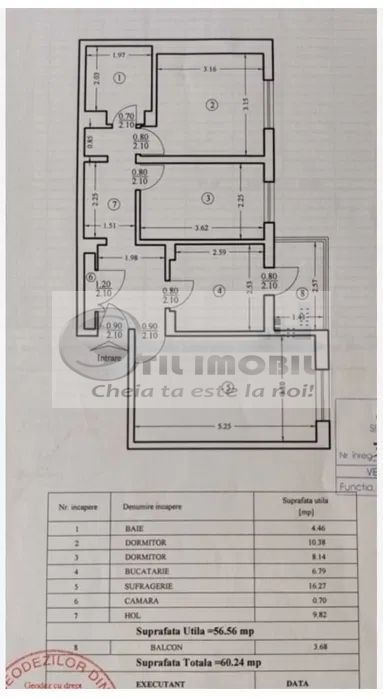 Apartament 3 camere, D, 60.24mp-Zona Tg. Cucu 135,000 € - Poză 2