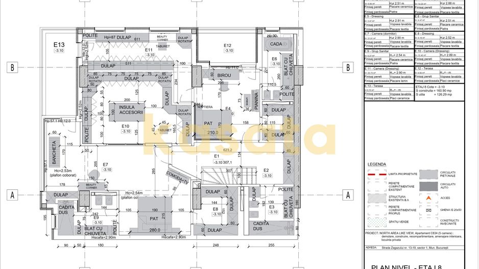 Penthouse I etaj 8-9-10 I terasa 100 mp I 225 mp utili I Zagazului - Schiță 2