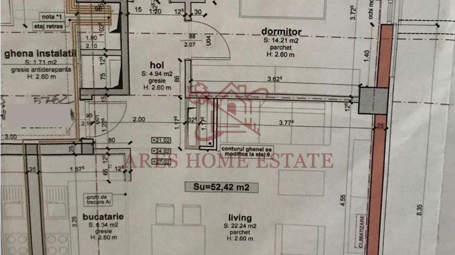 Apartament 2 camere modern – încălzire pardoseală, Aradului - Schiță 11
