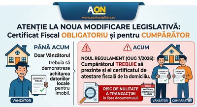 Atenție la noua modificare legislativă: Certificat fiscal obligatoriu și pentru cumpărător !