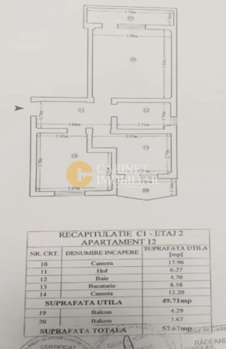 2 camere - Decomandat - 57mp - LOC DE PARCARE - INTABULAT - Poză 5