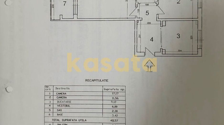 2 camere de vânzare | Dorobanți | 50 mp | renovat | decomandat - Schiță 9