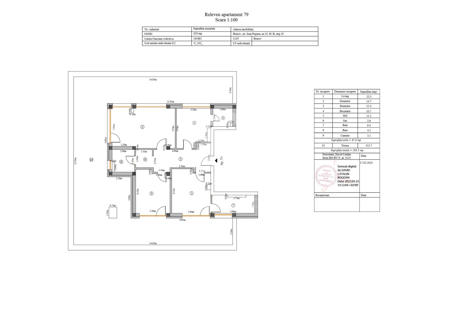 Coresi-Penthouse 3 camere +loc de parcare subteran 203mp - Poză 2