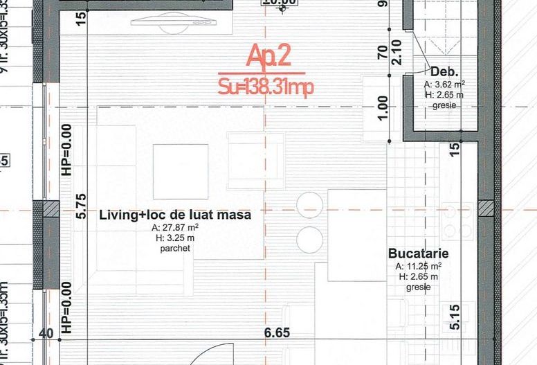 Apartament in vila cu 138 mp utili, Terasa 25 mp + 2 balcoane si garaj - Schiță 2