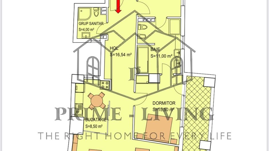 PENTHOUSE-3 CAMERE, CU VEDERE PANORAMICA LA INCHIRIERE IN ZONA ROMANA - Schiță 13