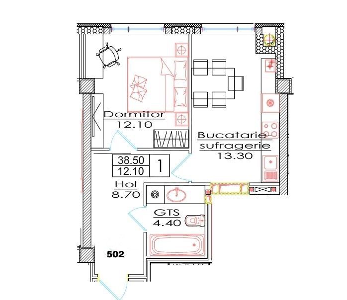 Vânzare, apartament, 1 cameră, str. Ialoveni, Telecentru - Poză 3