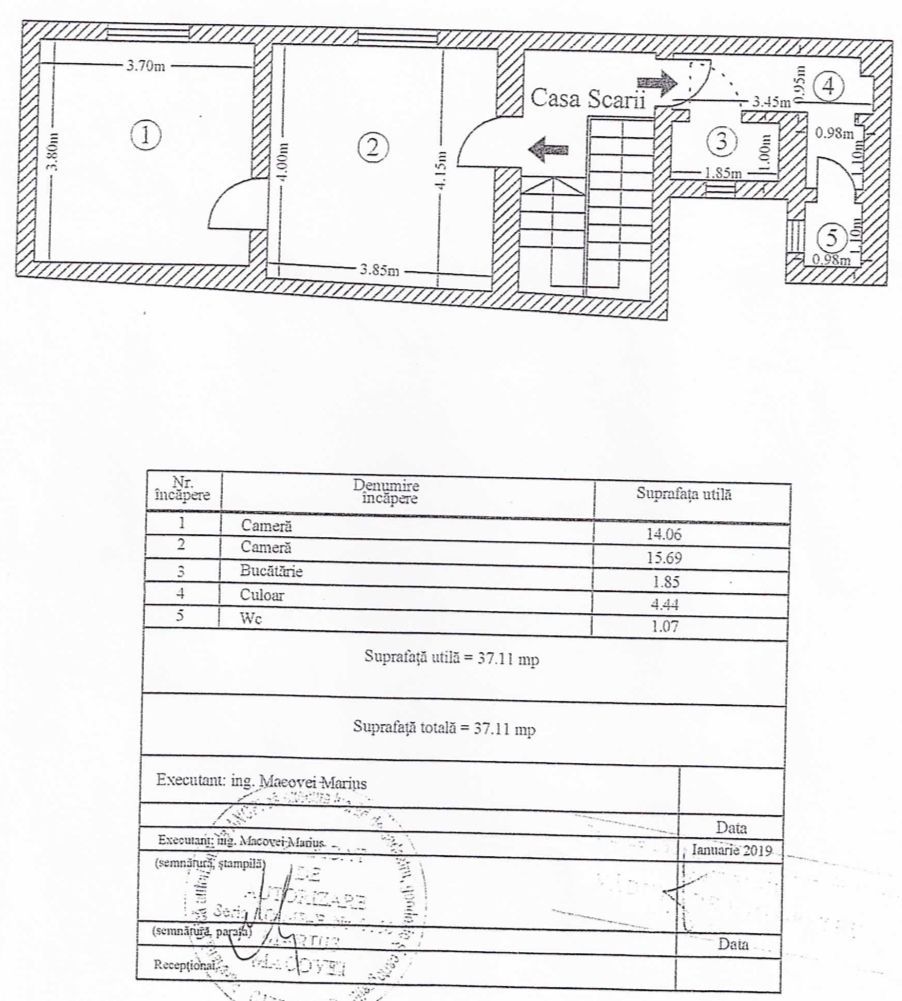 Apartament 2 camere - baie si bucatarie separate, singur pe etaj. - Poză 1