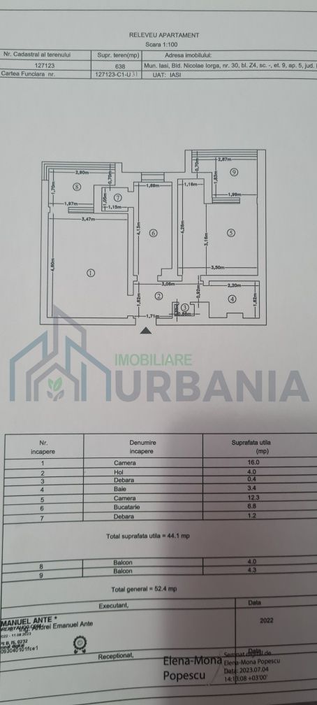 Apartament 2 camere Decomandat, Et. Interm., Podu Ros - Poză 8