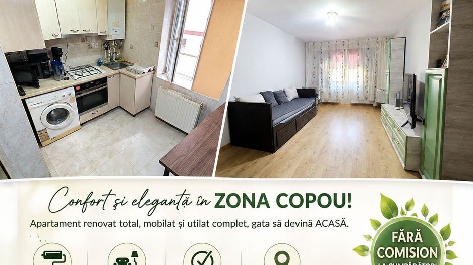 Apartament cu 2 camere, etaj 1, mobilat și utilat, VASLUI - zona COPOU; - Poză 1