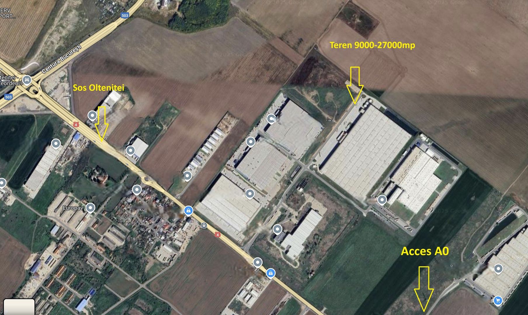 Popesti Teren logistic lângă CTPark Jumbo până la 27000mp - Poză 2
