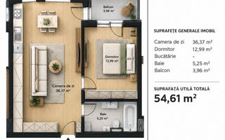 Apartament 2 camere | semifinisat | BLOC NOU | Zona Sopor - Poză 2