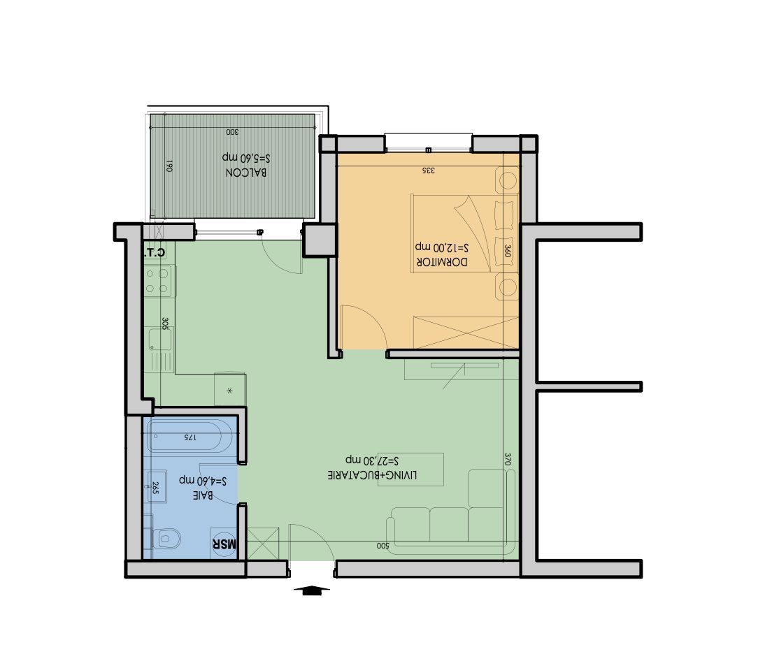 Sky Garden Berceni, Apartament 2 camere tip Studio - Poză 2