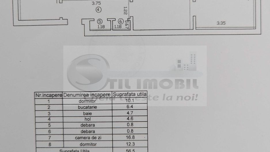 Apartament renovat 60 mp, Zona Podu Ros 128.000 Euro - Poză 8