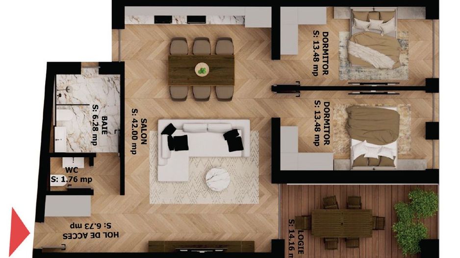 Apartament nou, 3 camere, 227 000 Euro. Comision 0. - Poză 1