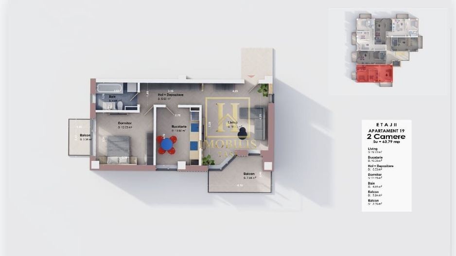 Apartament 2 camere -Decomandat-63.79mp -Comision 0% - Poză 4