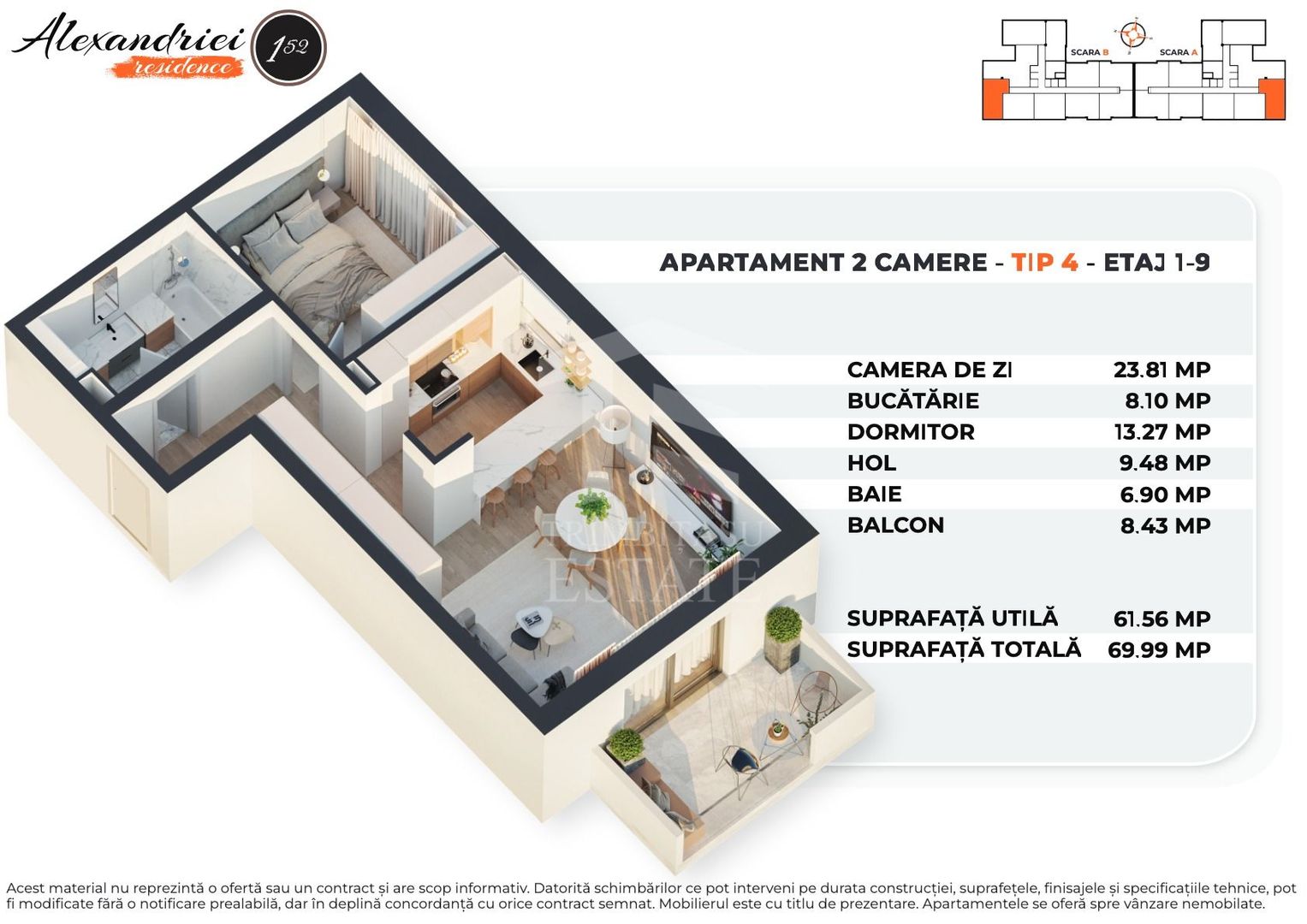 ALEXANDRIEI 152 | 2 CAMERE DECOMANDAT | BLOC NOU PREMIUM | 62 MP UTILi - Schiță 24
