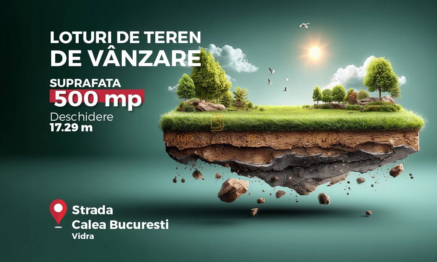 Lot teren intravilan de vanzare, 500 mp, ideal investitie,Comuna Vidra - Poză 1