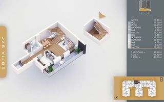 3 camere Duplex 3 bai si acces lift in interior la 7 min M Nicolae Teclu Pallady - Schiță 9