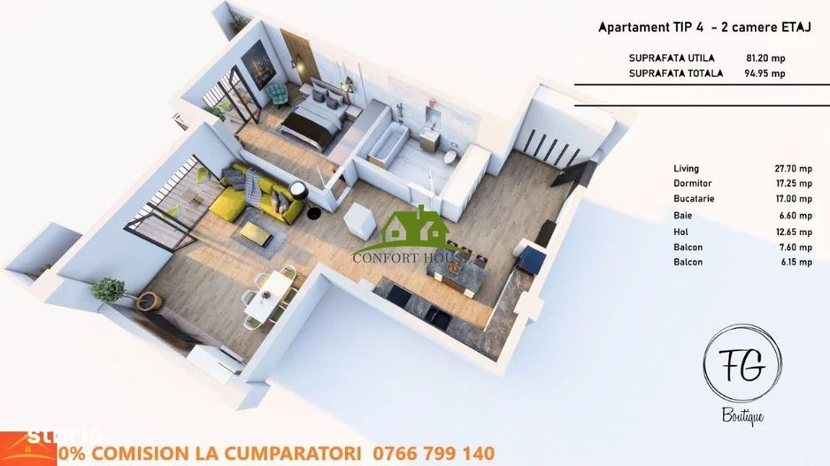 AP.Nou 2 Cam Premium BL.P+3 (Lift, AC,Centrala,Izolatie Termica) Tip4 - Poză 8