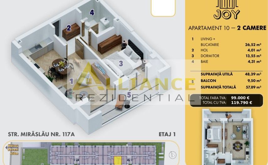 Apartament 2 camere | 58 MP | Metrou 10 minute - Poză 6