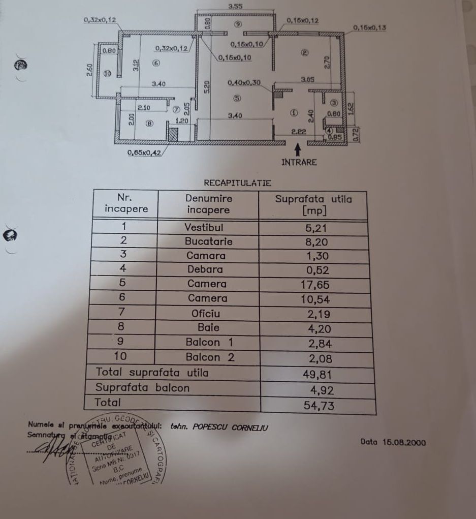 Turda – Domenii, apt decomanda cu 2 camere, boxa, mobilat & utilat, disp imediat - Schiță 22