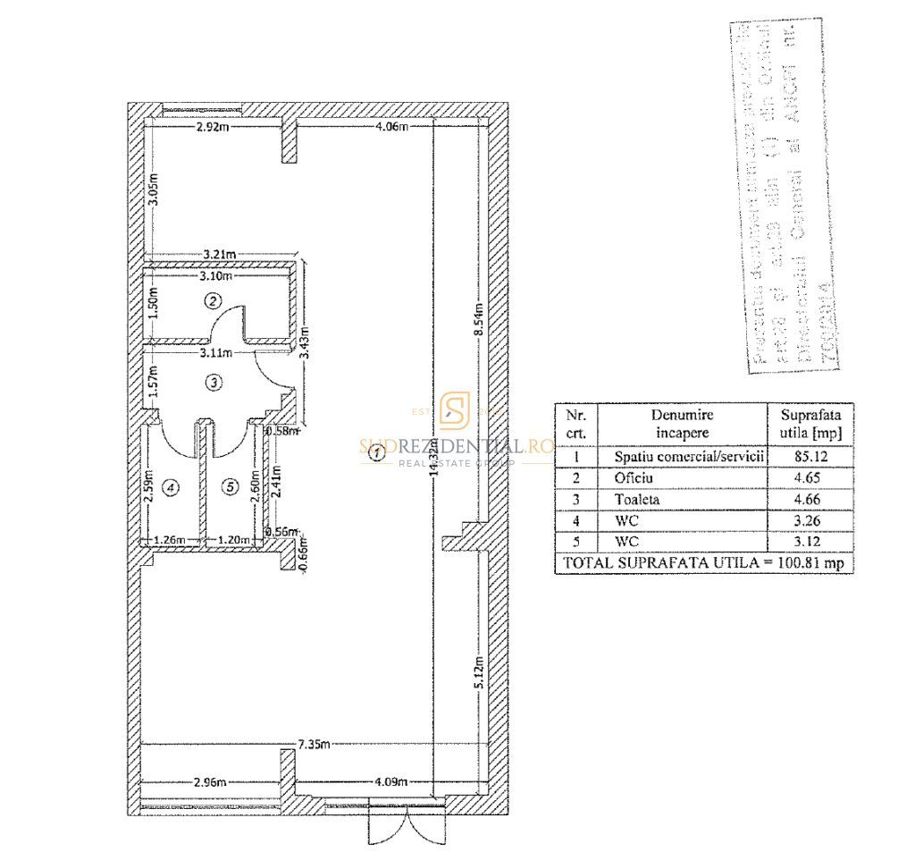 Spațiu comercial de închiriat–101 mp utili, vitrină 7.5 ml,Metalurgiei - Poză 6