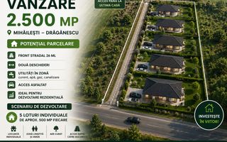 Oportunitate! Teren Mihăilești – 2.500 mp la 19€/mp - Poză 1