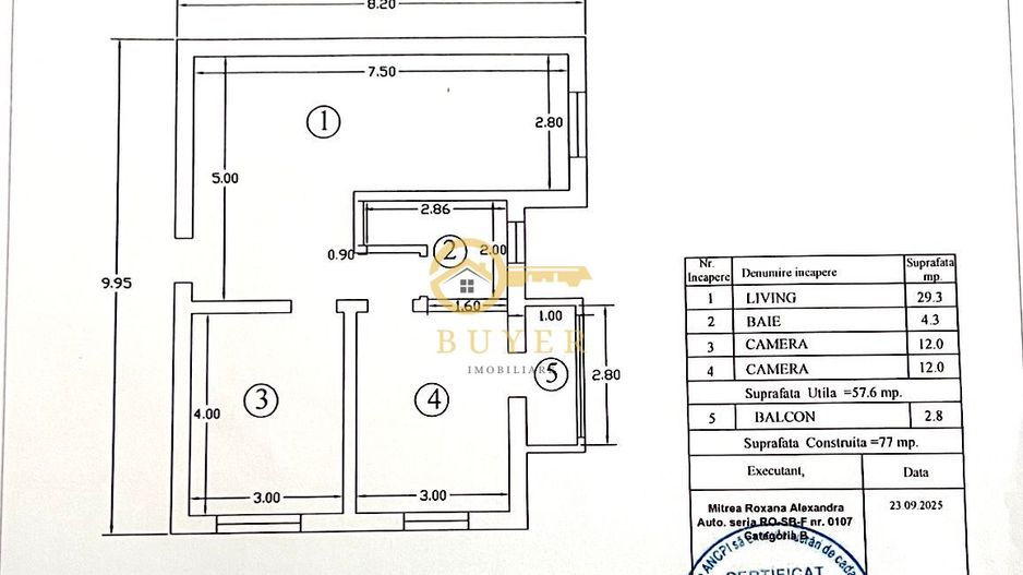 Apartament 3 camere Strand - Schiță 12