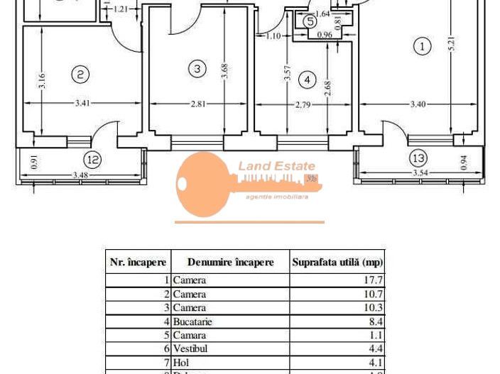 Apartament 3 camere decomandat 5 min metrou Gorjului - Schiță 8