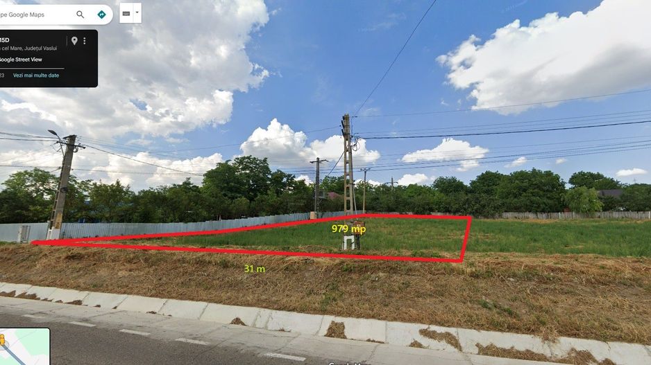 TEREN INTRAVILAN 979 mp, VASLUI - comuna ȘTEFAN CEL MARE; - Poză 3