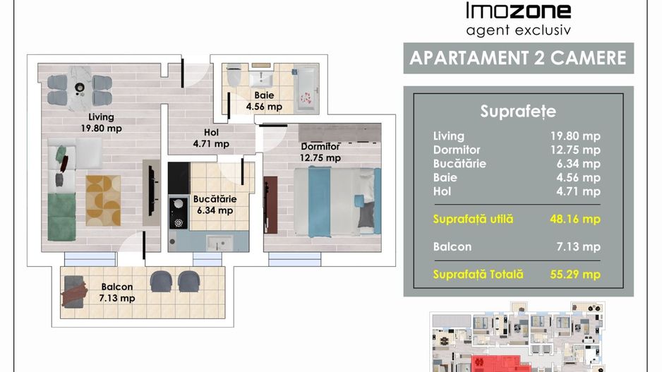 Apartament cu 4 Camere | Terasa | 3 Dormitoare | Living Spatios | Dressing - Poză 15