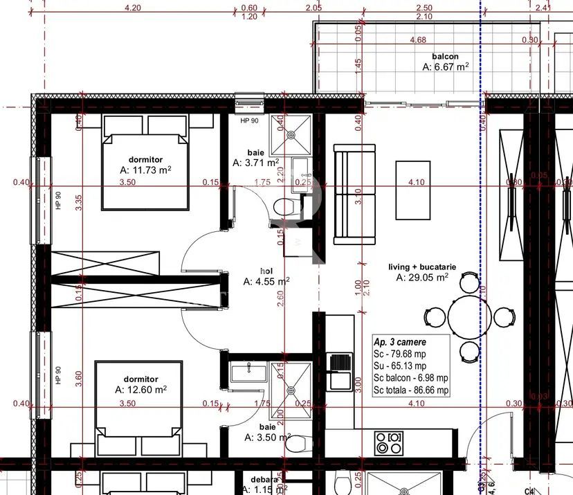 Apartament cu 3 camere | 65 utili | Bloc Nou | Etajul 2 | Oradea - Poză 1