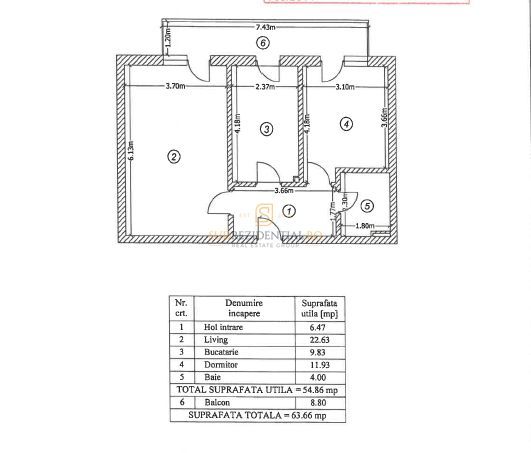 Apartament 2 camere finisat premium, complet mobilat si utilat, S4 - Poză 19