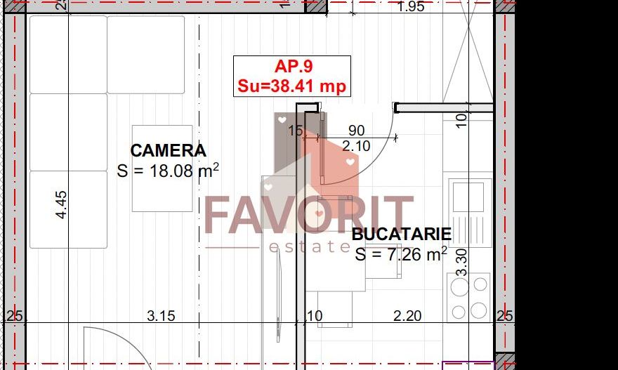 Etaj 1. Decomandat. Bloc NOU - Poză 12