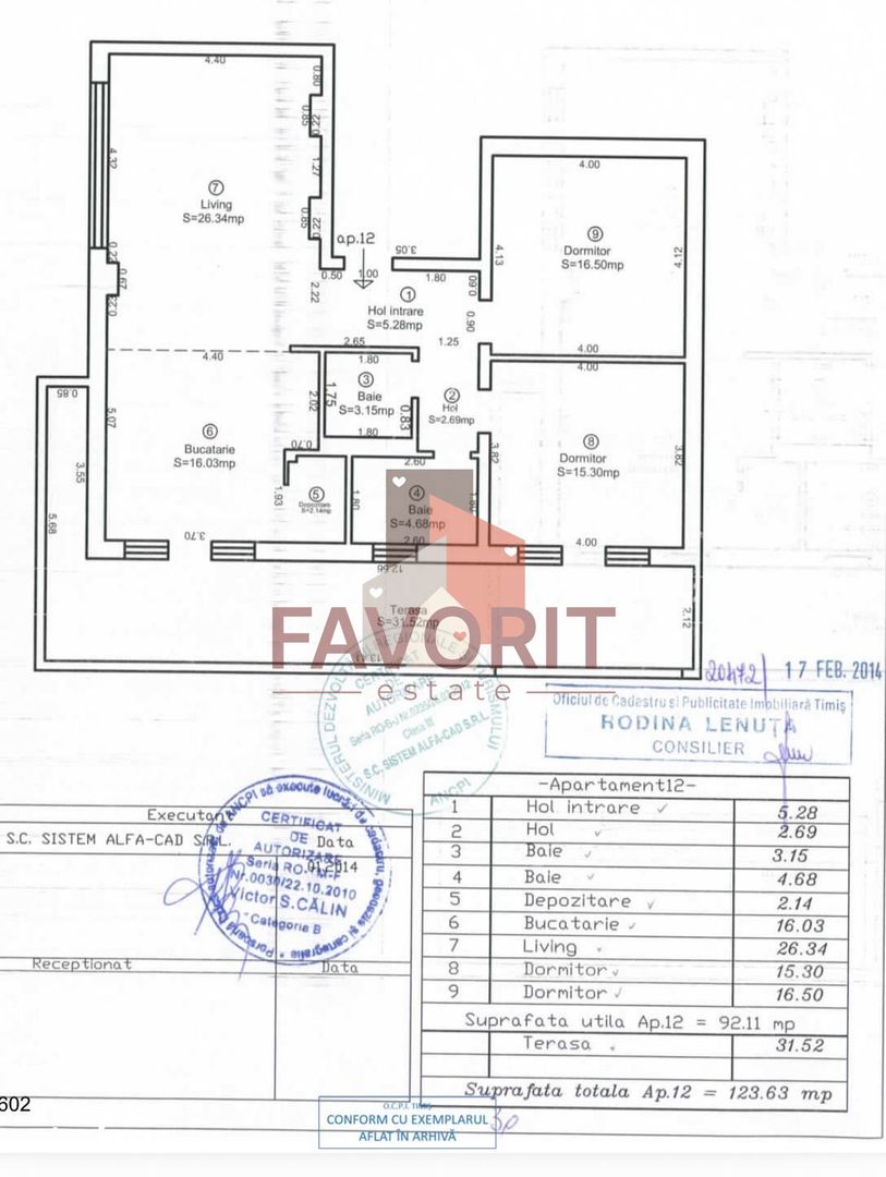 Mobilat si utilat. Terasa de 32 mp. Zona linistita. - Schiță 10