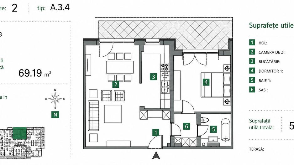 Apartament 2 Camere | Balcon cu Vedere spre Lac | Aproape de Metrou - Schiță 12