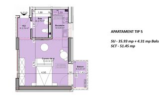 Garsonieră modernă într-un imobil nou – Direct Dezvoltator - Poză 2