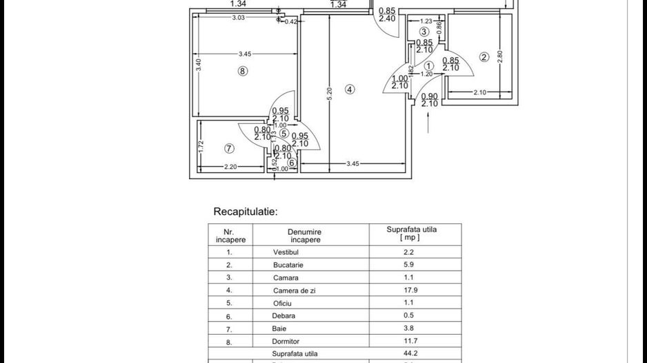 Apartament cu doua camere semidecomandat, piata Domenii - Poză 14