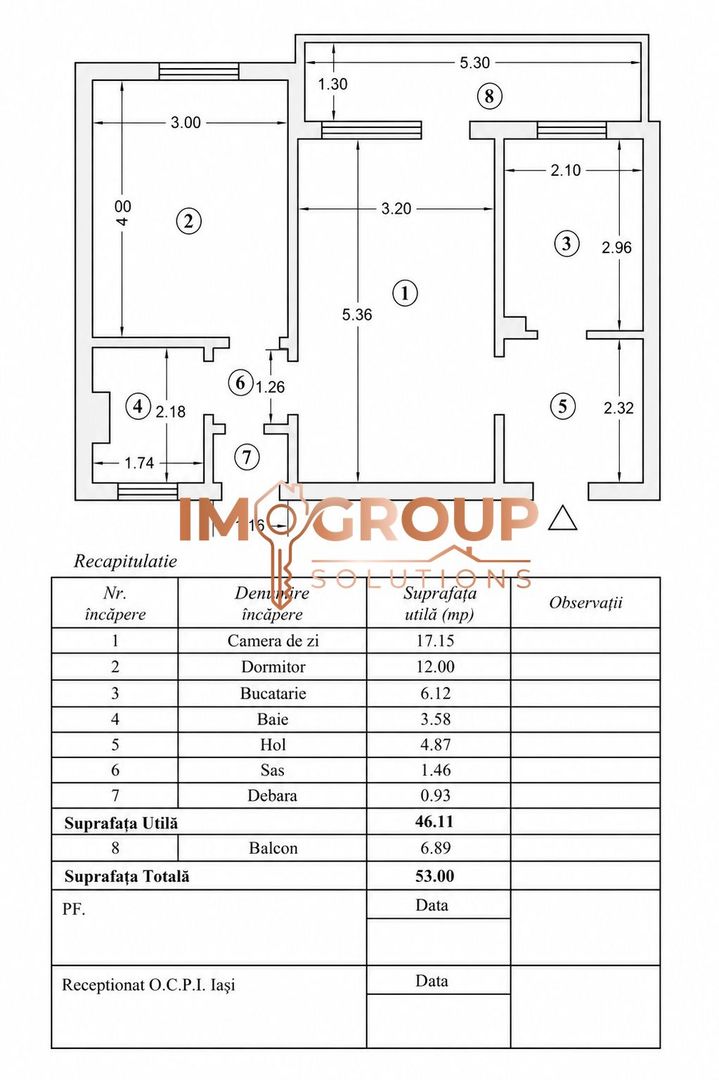 PODU ROS - BLOC FARA RISC - ETAJ INTERMEDIAR - APARTAMENT CU 2 CAMERE - Poză 8