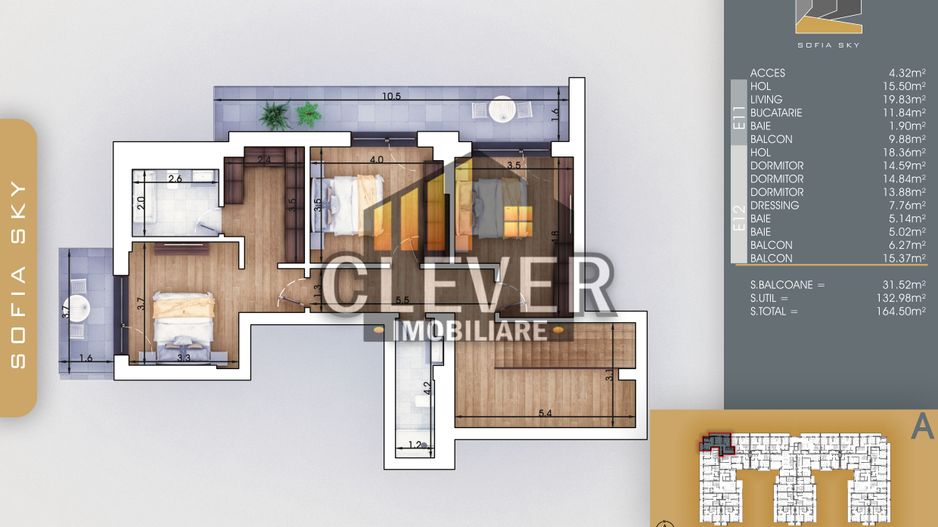7 Min Metrou Teclu Apartament 4 camere Decomandat Comision 0 - Schiță 8