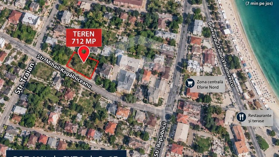 Teren intravilan 712 mp | Eforie Nord | Zonă centrală - Poză 1