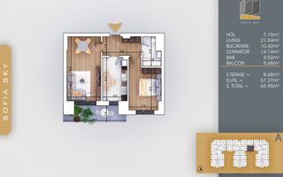 Apartament 2 camere decomandat  Titan Pallady  700 m Metrou Nicolae Teclu - Schiță 2