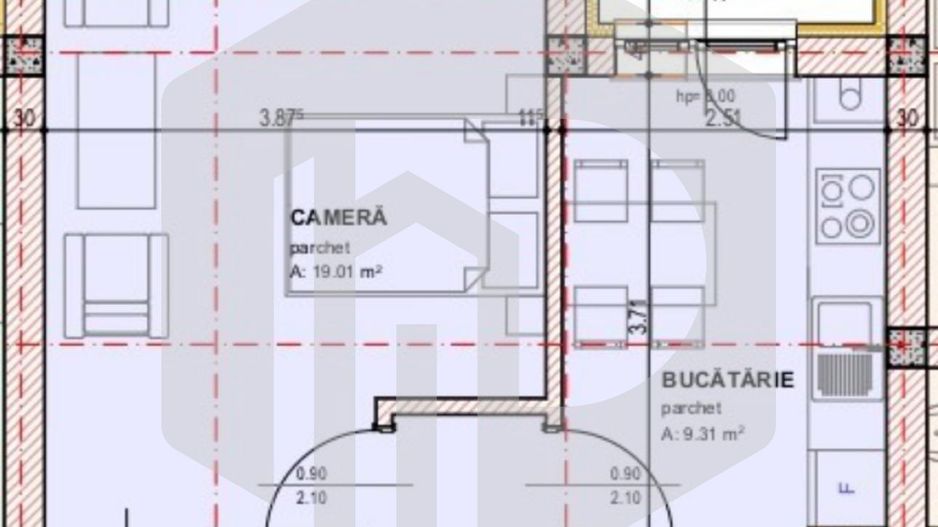 Apartament 2 camere cu terasa si gradina de 47.6 mp| Str. Pictor Brana - Poză 3