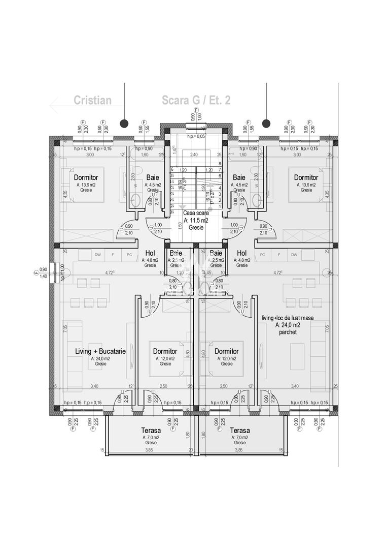 Apartament 3 camere – Predare la cheie  Sibiu - Schiță 11
