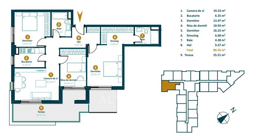 Apartament 4 camere, 66mp, semifinisat, bl. nou parcare, Intre Lacuri - Poză 1