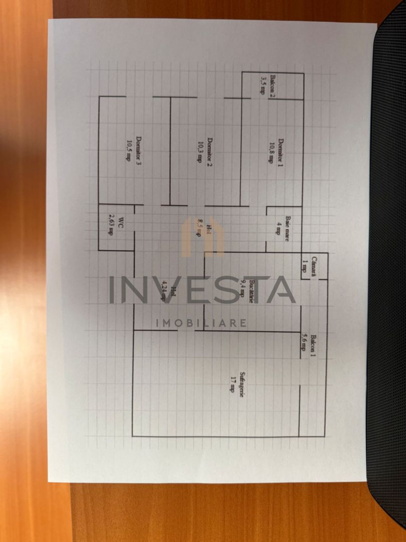Apartament decomandat cu 4 camere si 2 balcoane - zona Marasti! - Schiță 9